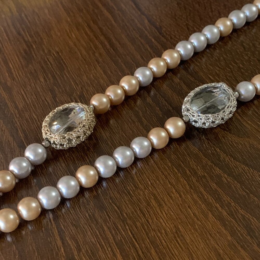 RUSH by Denis & Charles Pearl and Crystal Necklace